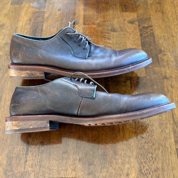 Red Saks Fifth Avenue Pebbled Leather Derby Shoes Men’s 10M – Brown Leather Sole main image 4